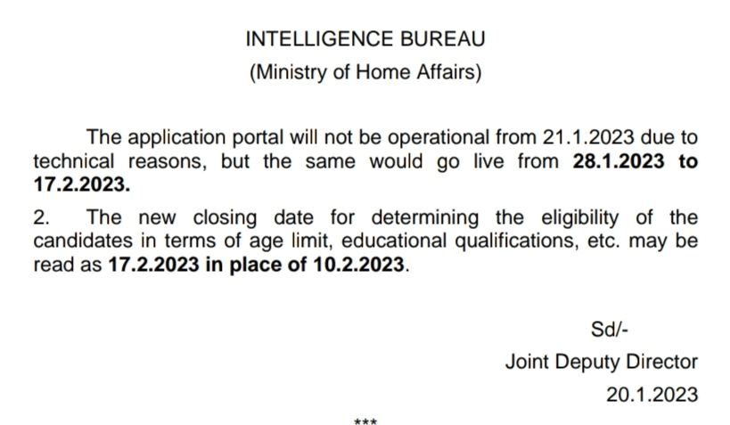 IB Security Assistant/Executive & Multi-Tasking Staff 2023 / 1675 सुरक्षा सहायक और MTS रिक्तियों के लिए IB Notification 2023 जारी… 2 image 124