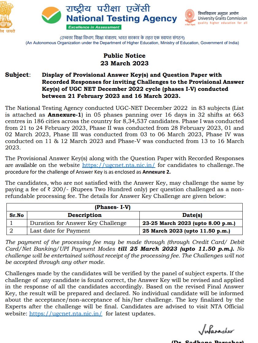 Read more about the article UGC NET/ JRF December 2023, Answer Key Out / यूजीसी नेट दिसंबर परीक्षा की आंसर की देखें