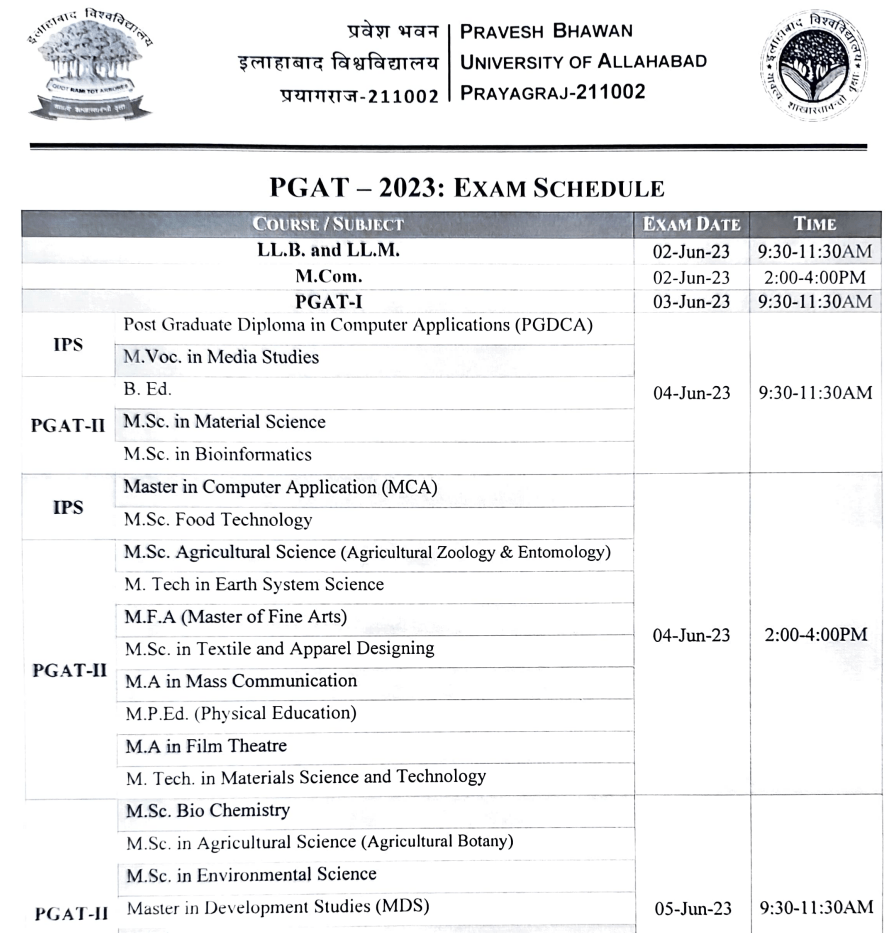 Allahabad University PG, LLB Other Courses Entrance Exam Admit Card Out / इलाहाबाद विश्वविद्यालय 2023 पीजी के लिए एडमिट कार्ड सिटी स्लिप - यहां प्राप्त करें 3 image 52